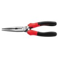 Pince à becs droits demi-ronds 75 mm - vernie, gaine ergonomique, ressort de rappel