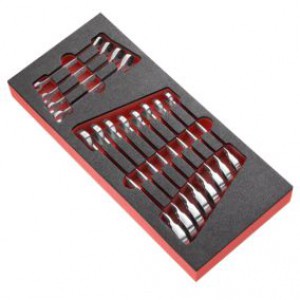 Module 12 Clés Mixtes A Fourche A Cliquet Métriques En Plateau Mousse - Facom - MOD.467RJ12