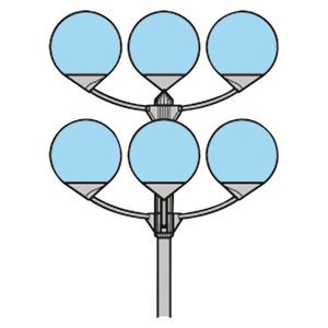 Kit 5 Glob 4+1 Central Gris F.