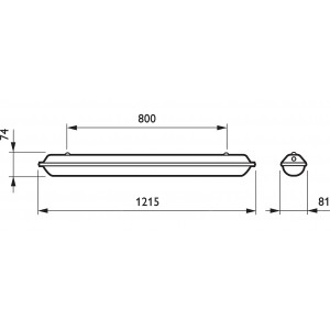 Luminaire étanche, Tcw060 Tl5,  1 Lampe(s) Tl5 28w Non Fournie(s), électronique (hf-p), Classe I, Finition  Gris