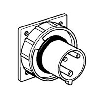 Socle connecteur tableau Hypra - IP66/67- 63 A - 200/250 V~ - 2P+T - plastique