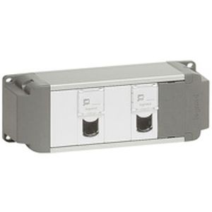 Bloc nourrice - 2 x RJ45 Cat.6 FTP 1 mod + 2 obturateurs 1 mod - à câbler