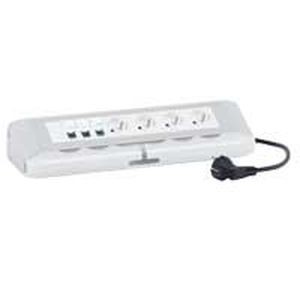 Bloc bureau - 4x2P+T + 3 x RJ45 Cat.6 FTP 1 mod - avec cordon