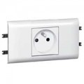 Prises Legrand Mosaic avec plaque et support pour DLP couv 65 - 2P+T - bornes auto