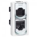 Doubleur téléphone/Ethernet Legrand Mosaic - FTP - 9 contacts - 1 mod - blanc