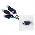 Prise vidéo Legrand Mosaic - adaptateur VGA embase HD15 - 2 mod - blanc