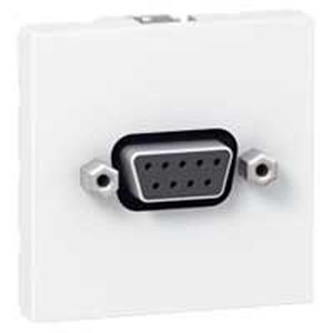 Prise SUB D Legrand Mosaic - pour liaison série type RS232 à souder - 2 mod - blanc