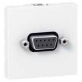Prise SUB D Legrand Mosaic - pour liaison série type RS232 à souder - 2 mod - blanc