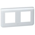 Plaque Legrand Mosaic - 2x2 mod horizontal - alu