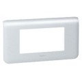 Plaque pour prise et interrupteur Legrand Mosaic - 4 mod horizontal - alu