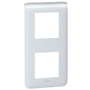 Plaque pour prise et interrupteur Legrand Mosaic - 2x2 mod vertical - alu