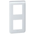 Plaque pour prise et interrupteur Legrand Mosaic - 2x2 mod vertical - alu
