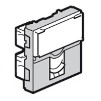 Prise RJ45 Legrand Mosaic - Cat. 6 UTP - 8 contacts - 2 mod - prise à 90° - alu