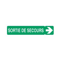Etiquette signalisation complémentaire pour BAES - ''SORTIE DE SECOURS''+ flèche - Legrand
