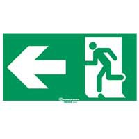 Etiquette signalisation réglementaire pour BAES - sortie de secours porte à gche