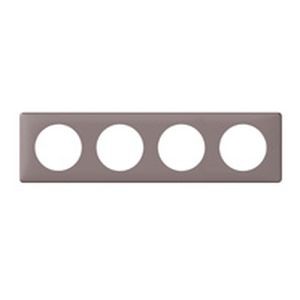 Plaque Legrand Céliane - neutre - 4 postes - taupe - Legrand - 068734