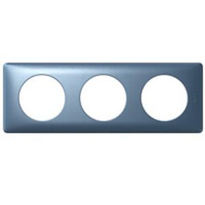 Plaque Legrand Céliane - anodisé - 3 postes - cobalt