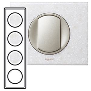 Plaque Legrand Céliane - 4 postes - Corian antarctica
