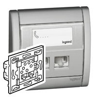 Prise informatique RJ45 Legrand Sagane - FTP - cat 5e - double connecteur 9 contacts