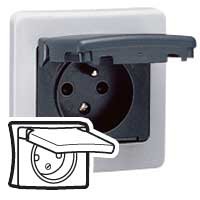 Enjoliveur Legrand Sagane Plexo - prise 2P, 2P+T - gris - Legrand - 086441