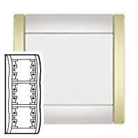 Plaque Legrand Sagane Kozi Pollen - verticale - 3 postes