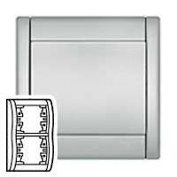 Plaque Legrand Sagane Kozi Alumide - verticale - 2 postes