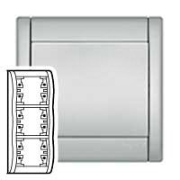 Plaque Legrand Sagane Kozi Alumide - verticale - 3 postes
