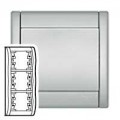 Plaque Legrand Sagane Kozi Alumide - verticale - 3 postes
