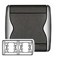 Plaque Legrand Sagane Xeliomat Chrome mat - horizontale - 2 postes
