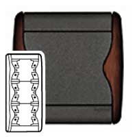 Plaque Legrand Sagane Xeliomat Noix d'acajou - verticale - 3 postes