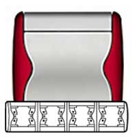 Plaque Legrand Sagane Xeliomat Rouge Cherry - horizontale - 4 postes