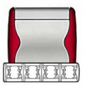 Plaque Legrand Sagane Xeliomat Rouge Cherry - horizontale - 4 postes