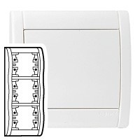 Plaque Legrand Sagane Opalis - verticale - 3 postes