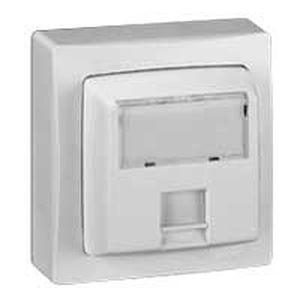 LEGRAND RJ45 CAT.6 FTP Steckdose – Weiß, 9 Kontakte, Aufputz, Für Strukturierte Verkabelung, Modell 086047