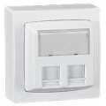 Prise RJ45 Cat.6 FTP double connect appareillage saillie composable - blanc