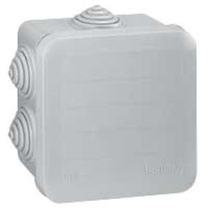 Boîte carrée 80x80x45 étanche Legrand Plexo gris - embout gradins (7) -IP55/IK07- 650°C