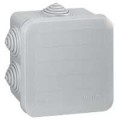 Boîte carrée 80x80x45 étanche Legrand Plexo gris - embout gradins (7) -IP55/IK07- 650°C