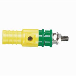 Borne à prise arrière de sécurité - Ø4 - 1000 V - 32 A - vert/jaune
