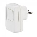 Fiche double fonction - 250 V~ - 10 A - avec interrupteur bipolaire - blanc