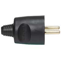 Fiche 2P+T 16 A - plastique - sortie droite - serre-câble auto - noir - Legrand - 050235