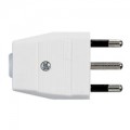 Fiche standard italien - 2P+T en ligne - 10 A - sortie droite - blanc
