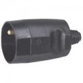 Prolongateur 2P+T 16 A - plastique - serre-câble auto - noir (étiq)