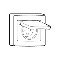 Prise 2P+T Legrand Sagane Plexo encastré complet blanc -IP44/IK08