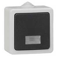 Interrupteur - Plexo 55 gris - va-et-vient témoin sans neutre - 6 A - 60 W mini