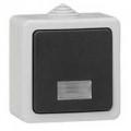 Interrupteur - Plexo 55 gris - va-et-vient témoin sans neutre - 6 A - 60 W mini