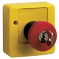 Coup de poing Plexo 55 composable jaune -IP55- poussoir déverrouillage à clé