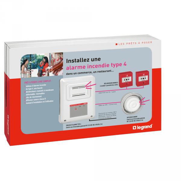 Tableau d'alarme incendie de type 4 - 230 v~ - 1 boucle - prêt-à-poser