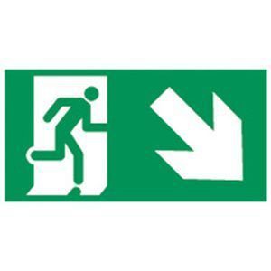 Etiquette signalisation add. pour baes - sortie de secours porte en bas à dte