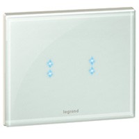 Plaque tactile Legrand Céliane radio / zigbee - pour réf. 672 34/36 - kaolin