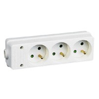 Bloc multiprise - 3x2P+T - 16 A - 3680 W - éclips - sans cordon - blanc
